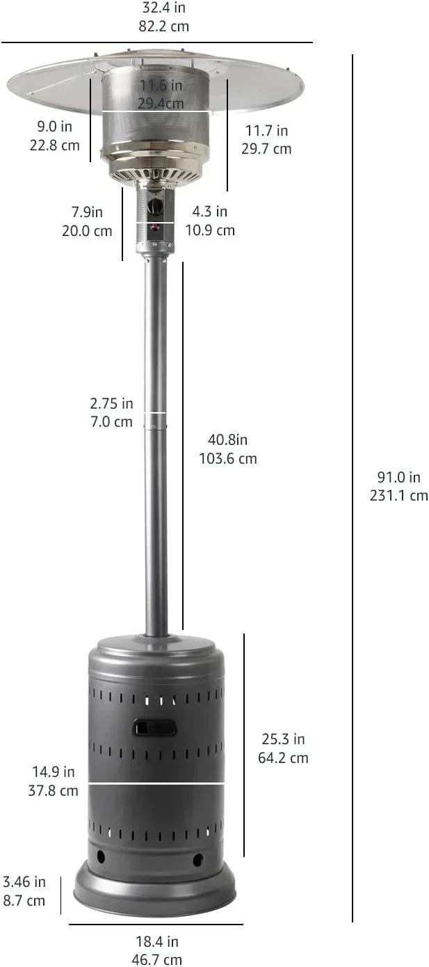 46,000 BTU Outdoor Propane Patio Heater