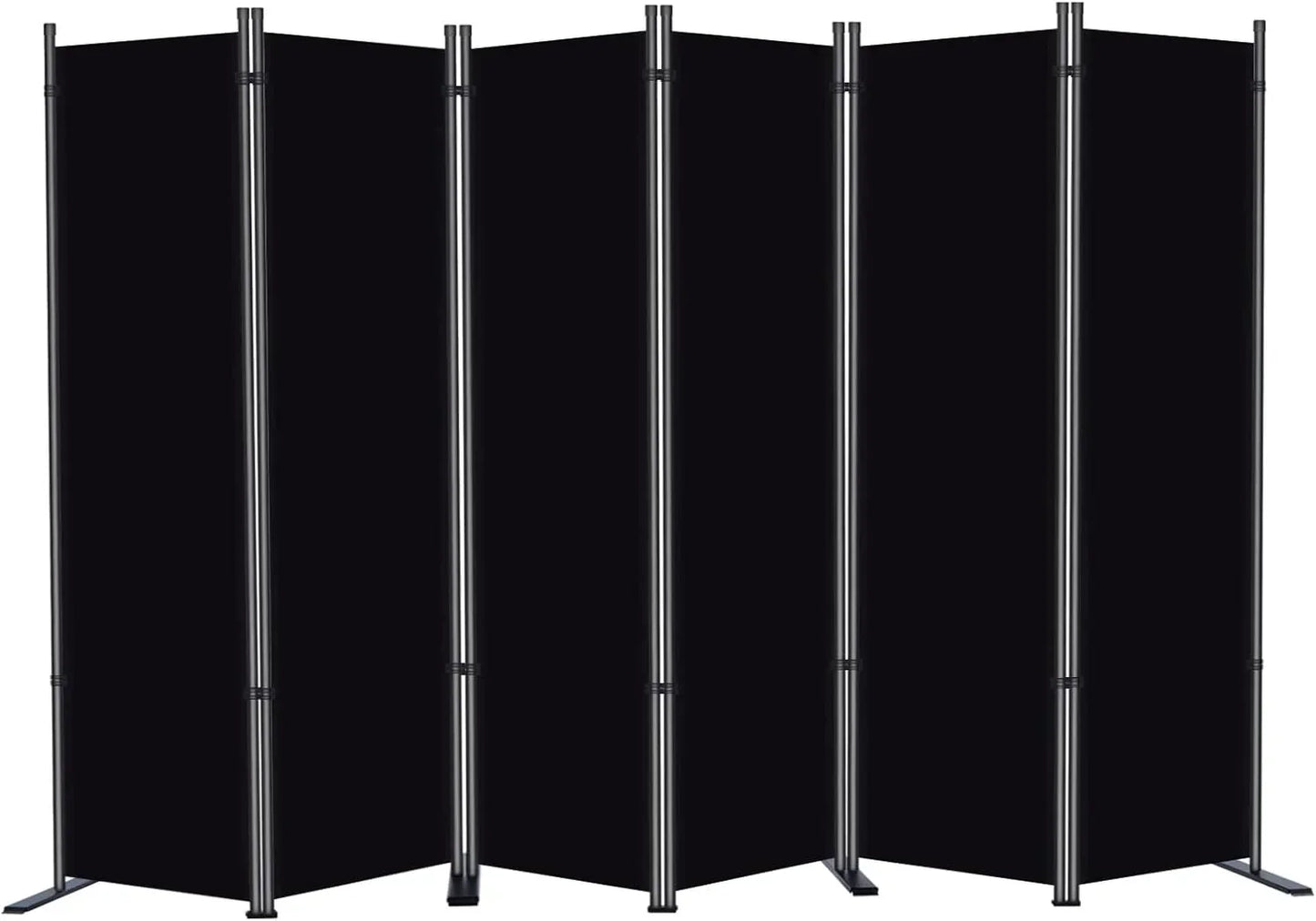 3 Panel Privacy Screen, 6 Ft Tall Folding Privacy Screen Room Dividers, Freestanding Room Partition Wall Dividers, 102''W x 20''D x 71''H, Black