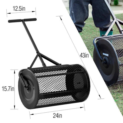 SP-001-JNN 24 in. Metal Handle Peat Moss Compost Spreader