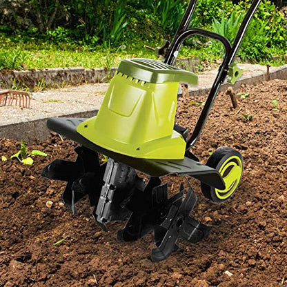 16-Inch 12-Amp Electric Tiller and Cultivator , Green