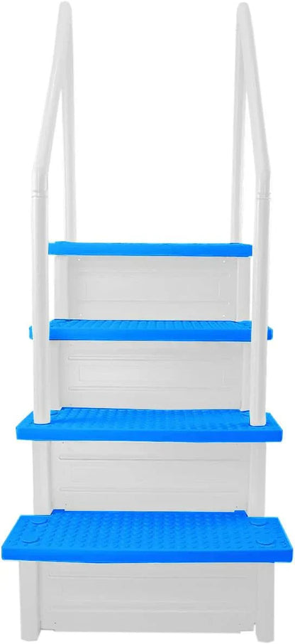 Select Anti-Slip in-Pool Steps | Gray | for Above Ground Swimming Pools | Can Mount to Decks 48" to 54" H | Safety Stairs Capacity Up to 300 lbs