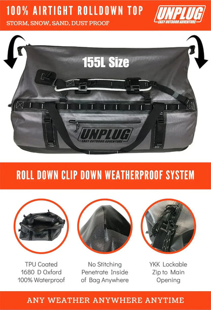 Ultimate Adventure Bag -1680D Heavy Duty Waterproof Travel Duffel Bags for Camping, Motorcycle Dry Bag, Waterproof Bags for Boating, Waterproof Duffle Backpack,Tactical Duffle Bag