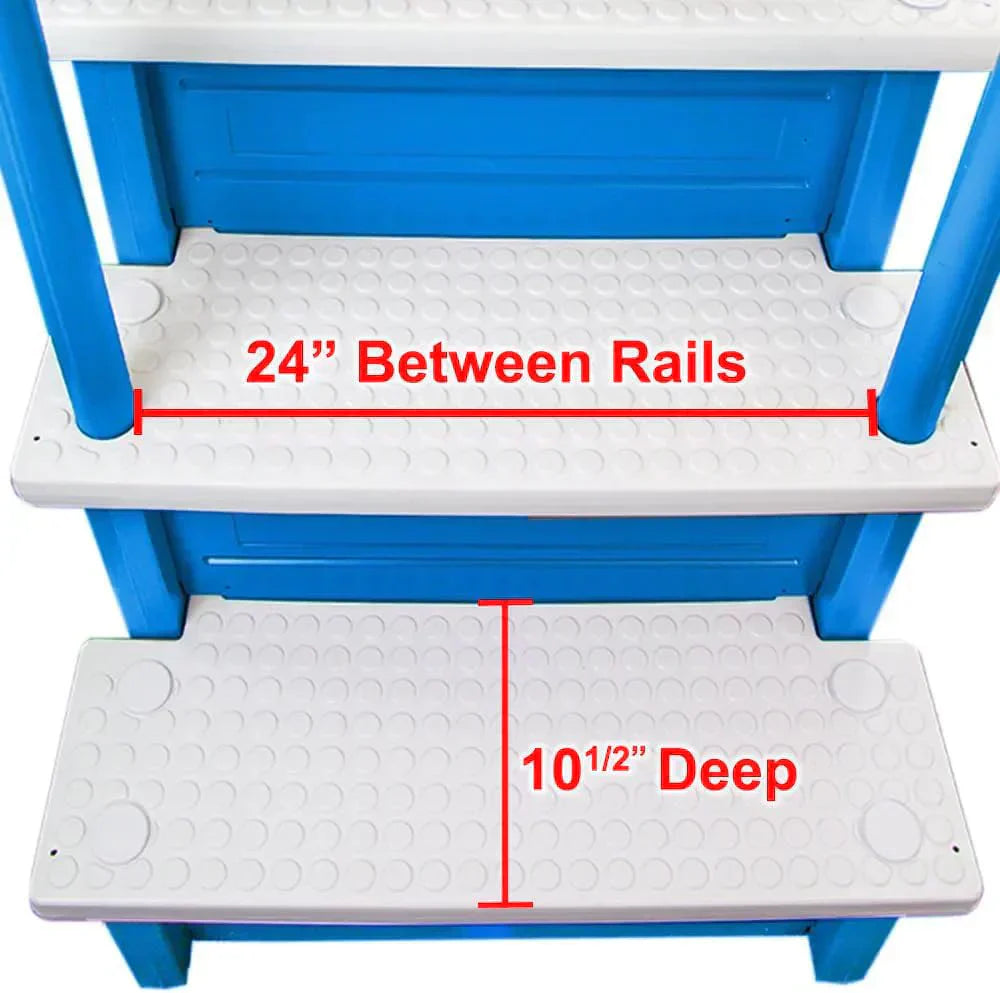 Select Anti-Slip in-Pool Steps | Gray | for Above Ground Swimming Pools | Can Mount to Decks 48" to 54" H | Safety Stairs Capacity Up to 300 lbs