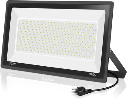 3 Pack 200W LED Flood Light,Super Bright Exterior Security Lights With Plug,IP66 Waterproof Outdoor Flood Light, 22800lm 5000K Daylight White Floodlight for Yard, Garden,Basketball Court, Arena