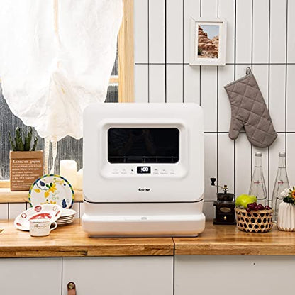 Portable Countertop Dishwasher, with 7.5L Openable Water Tank