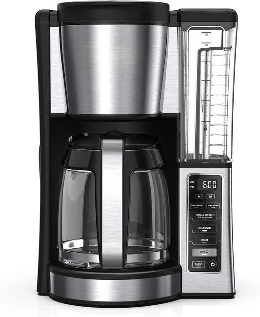 12-Cup Programmable Coffee Brewer, 2 Brew Styles, Adjustable Warm Plate, 60oz Water Reservoir, Delay Brew - Black/Stainless Steel