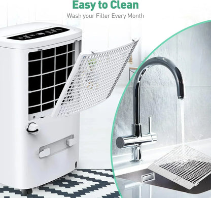 Portable Air Conditioners with Remote Control, 3-in-1 Free Standing Cooling AC Unit with Fan & Dehumidifier, Cools Room up to 700 sq.ft, Smart/Sleep Mode,3 Speed,Auto Swing,24H Timer