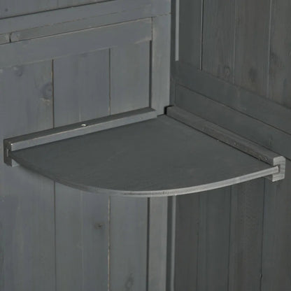 Wooden Garden Tool Storage Shed with Shelves & Asphalt Roof, Weather-Resistant