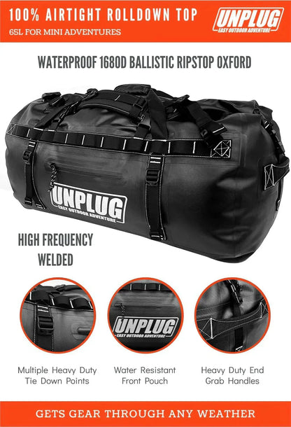 Ultimate Adventure Bag -1680D Heavy Duty Waterproof Travel Duffel Bags for Camping, Motorcycle Dry Bag, Waterproof Bags for Boating, Waterproof Duffle Backpack,Tactical Duffle Bag