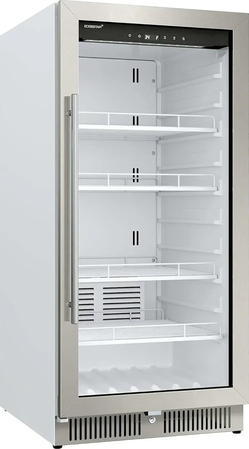 22" Wide 10.1 Cu. Ft. Commercial Beverage Merchandiser – Stainless Steel, Temp Alarm, Reversible Door