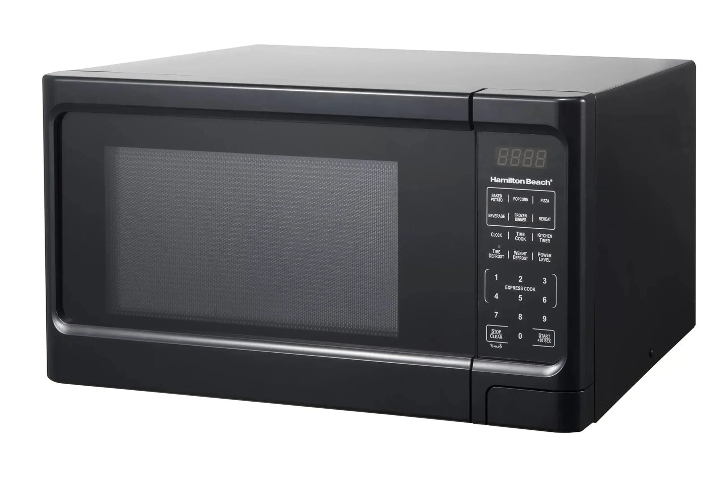 1.1 Cu. Ft. Sleek Black Digital Microwave - Effortless Touchpad Controls.
