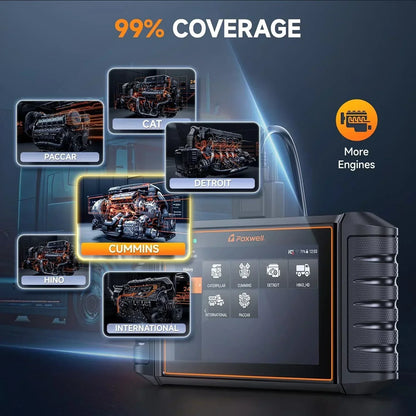 HD500 Heavy Duty Truck Scanner with DPF Regen/Injector Cutoff/Limit Setting, Full System Diesel Diagnostic Scan Tool for Cummins, Detroit, Caterpillar, Paccar, Hino & More Pickup Semi Trucks
