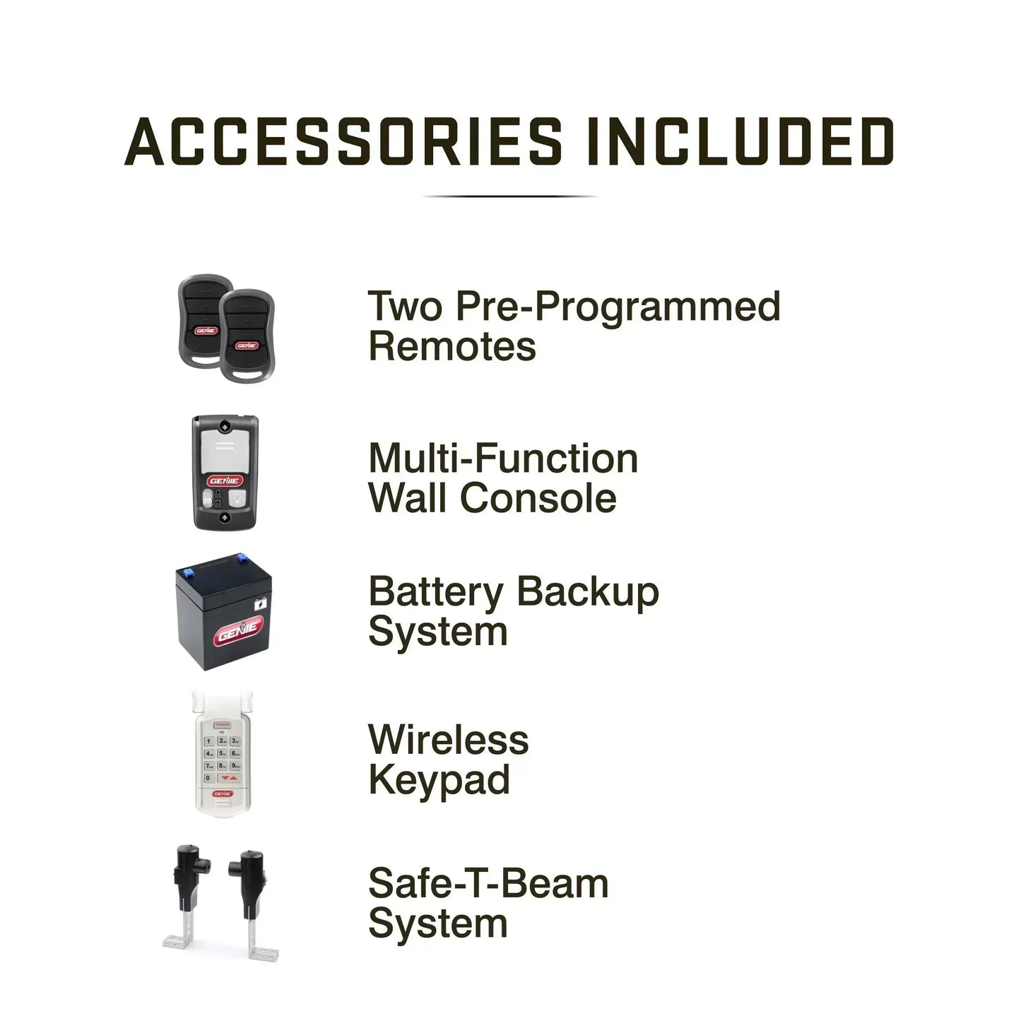 Chain Drive 750 3/4 HPc Garage Door Opener w/Battery Backup - Heavy Duty.