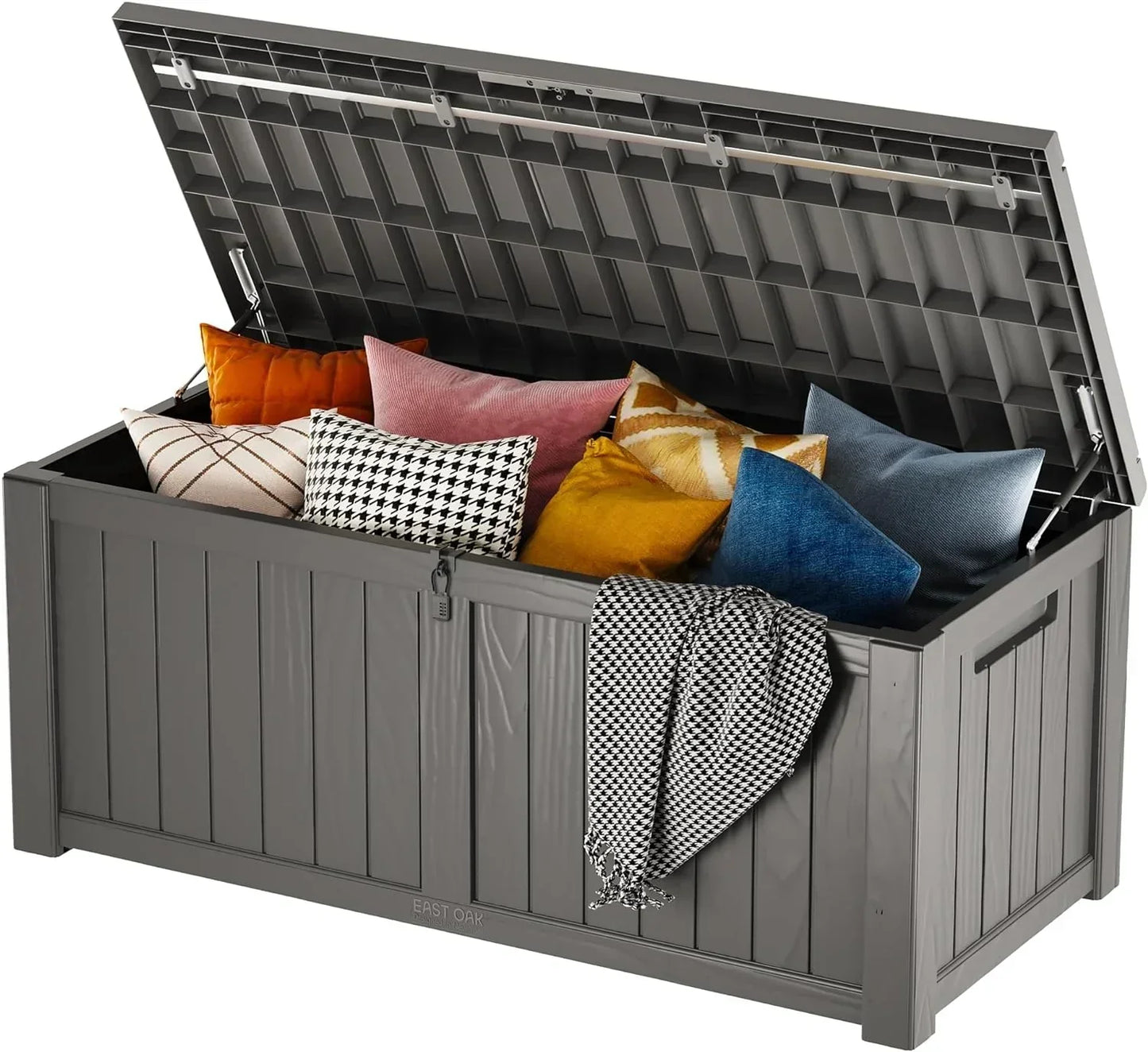 230 Gallon Deck Box, Outdoor Storage Box with Padlock