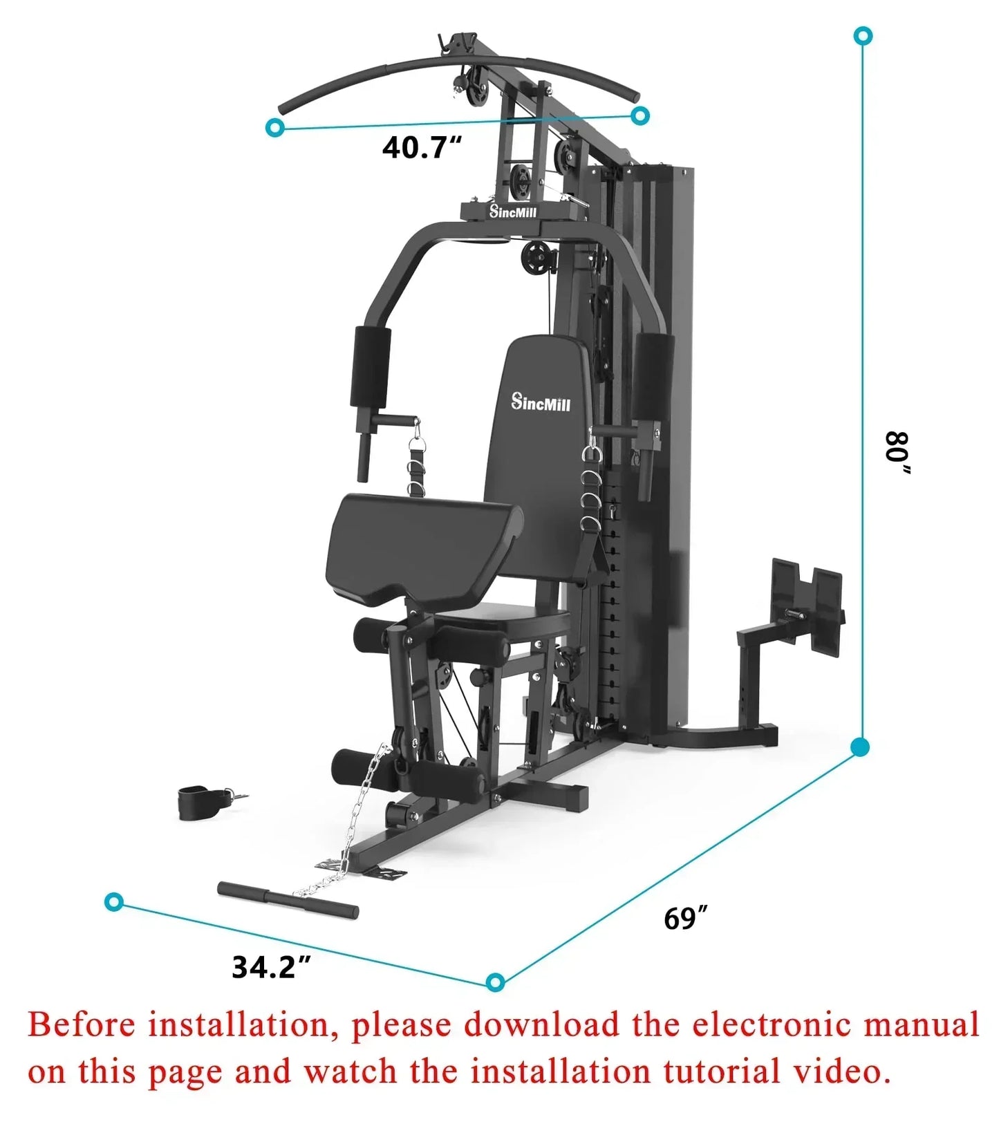 Home Gym SCM-1148L 148LB Multifunctional Full Body Home Gym Equipment for Home Workout