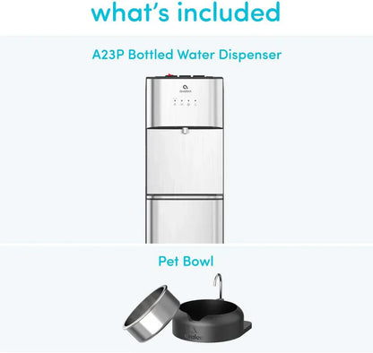 Limited Edition Self Cleaning Water Cooler Water Dispenser - 3 Temperature Settings - Hot, Cold & Room Water, Durable Stainless Steel Construction, Bottom Loading .