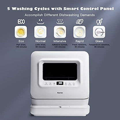 Portable Countertop Dishwasher, with 7.5L Openable Water Tank