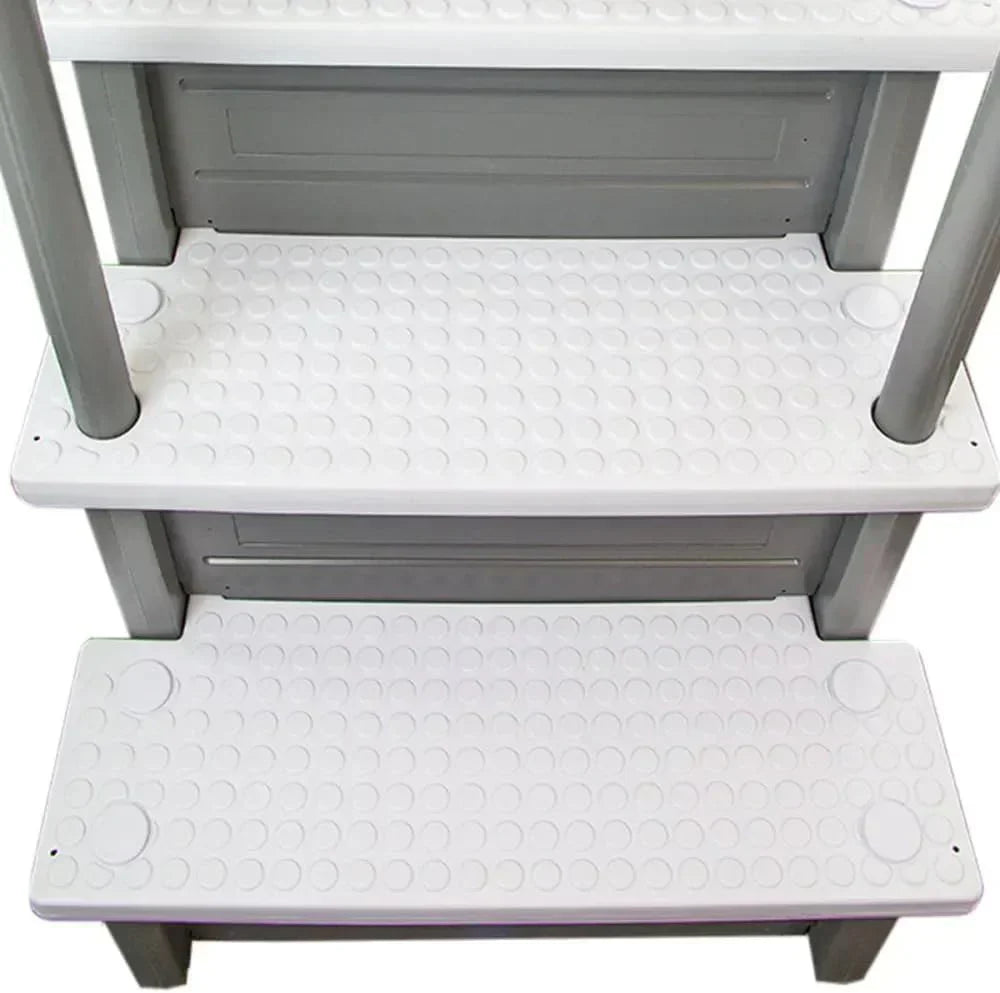 Select Anti-Slip in-Pool Steps | Gray | for Above Ground Swimming Pools | Can Mount to Decks 48" to 54" H | Safety Stairs Capacity Up to 300 lbs