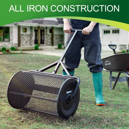 SP-001-JNN 24 in. Metal Handle Peat Moss Compost Spreader