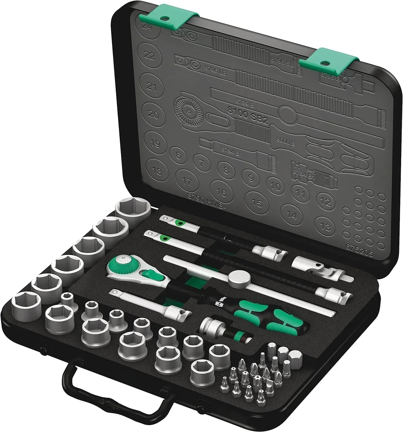 5003594001 8100 SB 2 Zyklop 3/8" Metric Ratchet Set ( Piece of 43)
