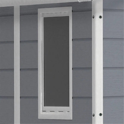 4x6 Resin Garden Storage Shed with Window & Ventilation, Weather-Resistant, Lockable Door - Grey