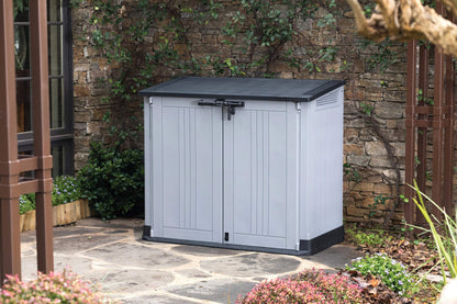 Outdoor Garden Storage Box Shed with Lift-Up Lid & Front Doors, 880L Capacity