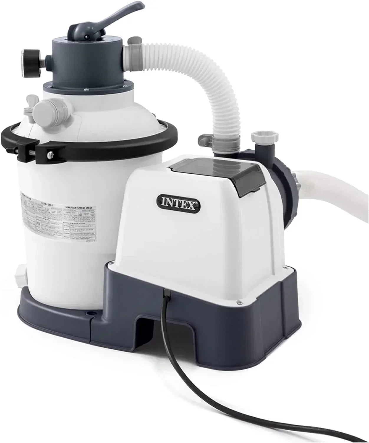 Intex 26651EG Krystal Clear 16 Inch 3,000 GPH Above Ground Pool Sand Filter Pump with Automatic Timer, GFCI, and 6 Function Control, Gray