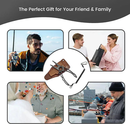 RXLUY Titanium Fishing Pliers, Premium Saltwater Fishing Gear, Tungsten Cutters, Split Ring Hook Remover, Knot Tying Tool with Lanyard, Ice Fishing, Sea Fishing Kit Gifts for Men