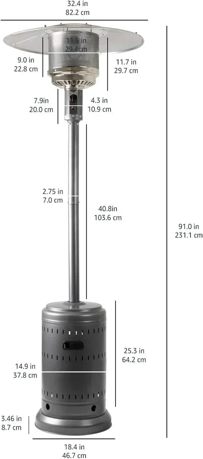46,000 BTU Outdoor Propane Patio Heater