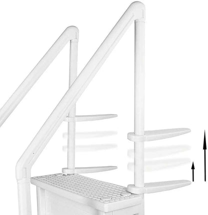 Select Anti-Slip in-Pool Steps | Gray | for Above Ground Swimming Pools | Can Mount to Decks 48" to 54" H | Safety Stairs Capacity Up to 300 lbs