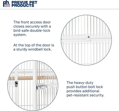 Pet Products Wrought Iron Select Bird Cage 3154C, Chalk White, 36-Inch by 24-Inch by 66-Inch