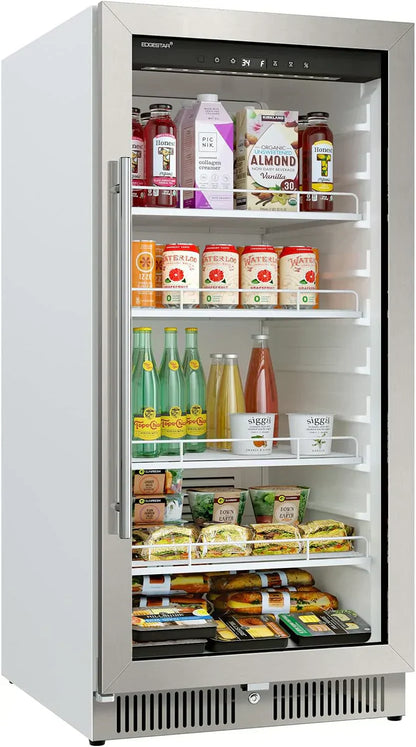 22" Wide 10.1 Cu. Ft. Commercial Beverage Merchandiser – Stainless Steel, Temp Alarm, Reversible Door
