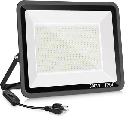 3 Pack 200W LED Flood Light,Super Bright Exterior Security Lights With Plug,IP66 Waterproof Outdoor Flood Light, 22800lm 5000K Daylight White Floodlight for Yard, Garden,Basketball Court, Arena