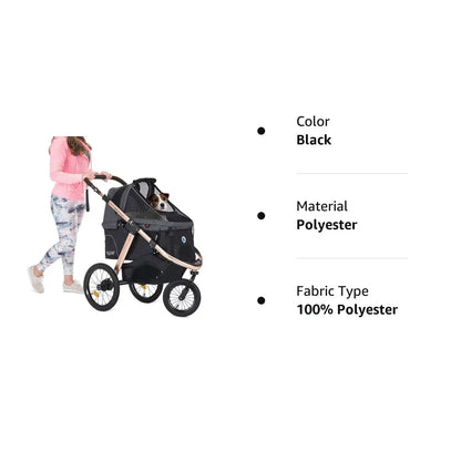 Jogging Sports Stroller with Comfort Rubber Wheels/Zipper-Less Entry/1-Hand Quick Fold/Aluminum Frame for Small/Medium Dogs, Cats and Pets (Green Camo)