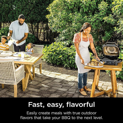 Professional Outdoor Grill and Smoker, Built-in Thermometer, 7-in-1 main grill, BBQ Smoker, Air Fryer, Bake, Bake, dehydrate, Grill, Firewood Pellet, Portable, electric (updated)