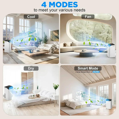 Portable Air Conditioners with Remote Control, 3-in-1 Free Standing Cooling AC Unit with Fan & Dehumidifier, Cools Room up to 700 sq.ft, Smart/Sleep Mode,3 Speed,Auto Swing,24H Timer