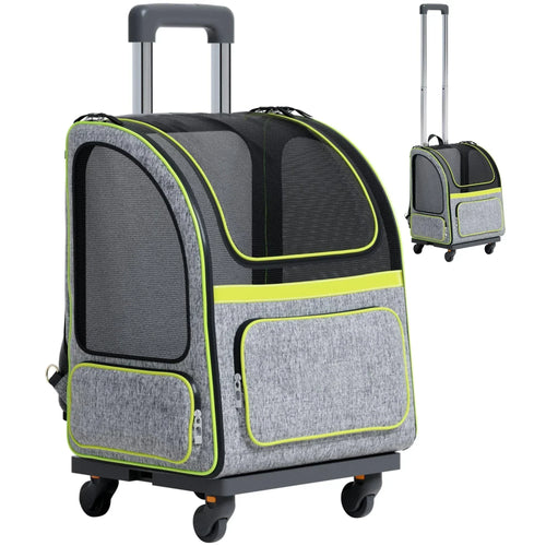 Hybrid Adventurer Pet Backpack with Removable Wheels and Telescopic Handle