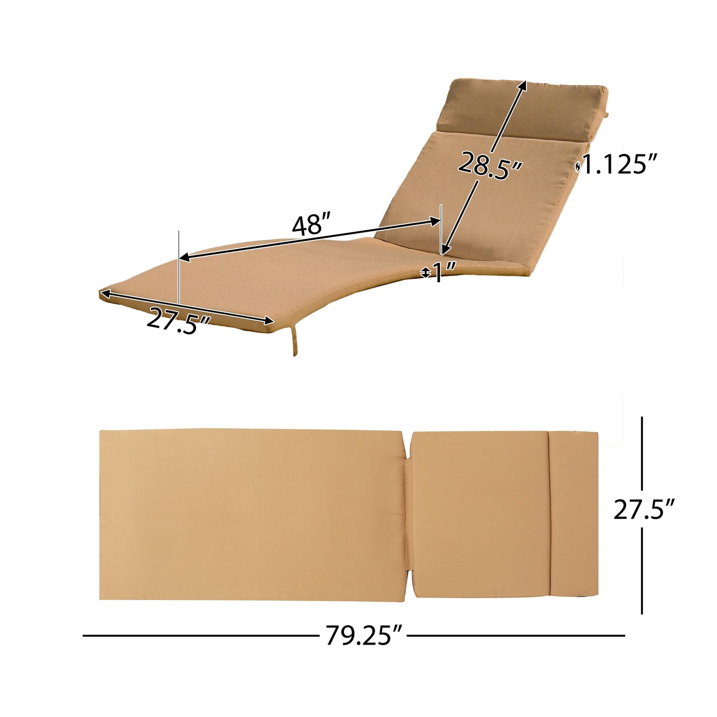 Salem Outdoor Cushion Set for Chaise Lounge - Cushions only (Set of 2) by Christopher Knight Home - 79.25L x 27.50W x 1.50H